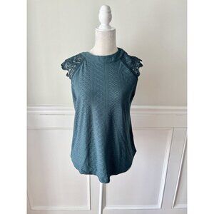 Shein Frenchy Teal Lace Cap Sleeve Top NWT Size L